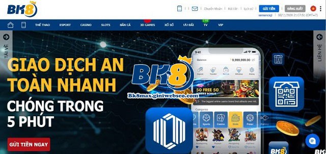 Tốc độ nạp rút tiền tại BK8 nhanh chóng